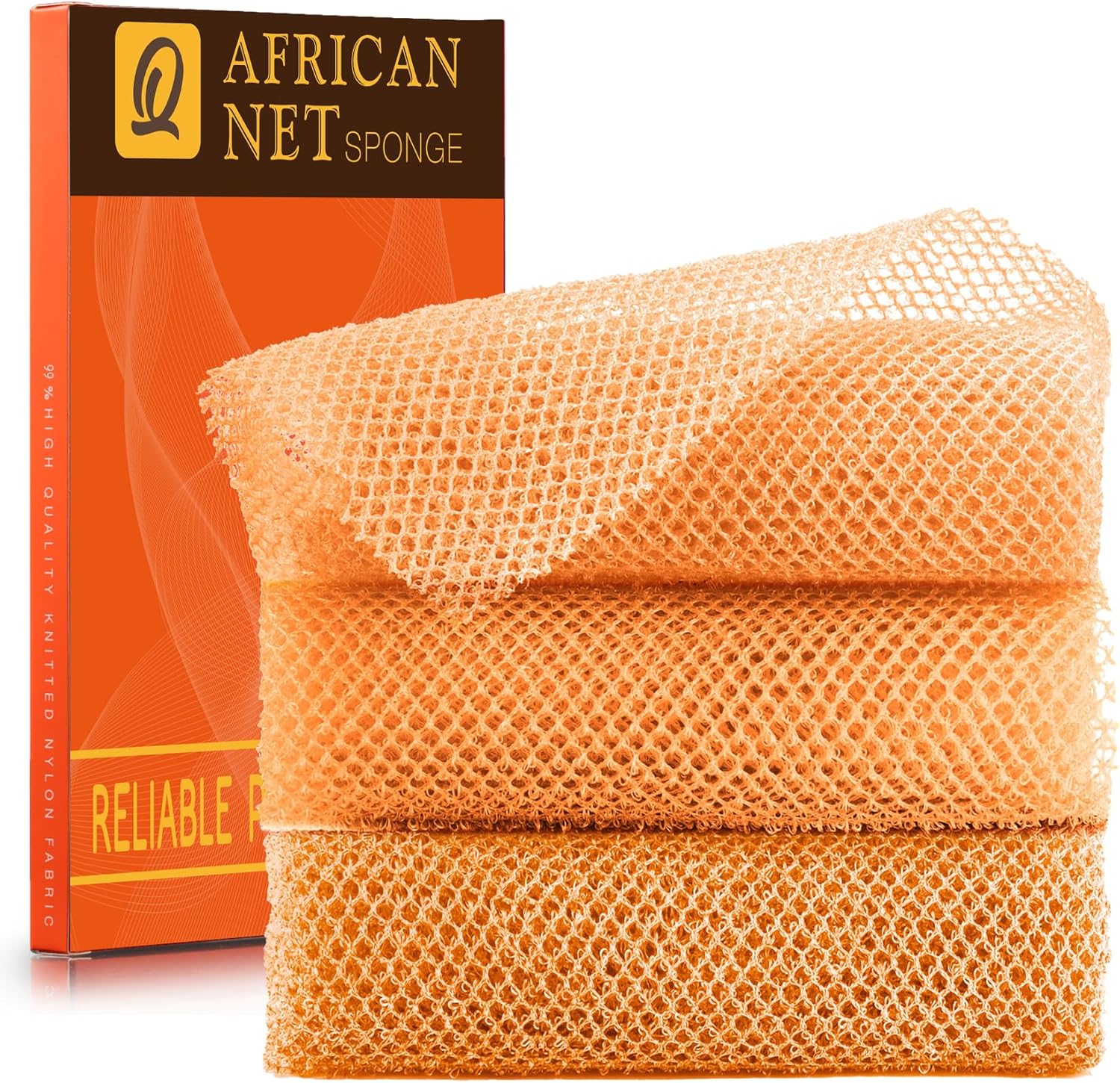 African Bath Sponge African Net Long Net Bath Sponge Exfoliating Shower Body Scrubber Back Scrubber Skin Smoother,Great for Daily Use Quick Pick Grocers